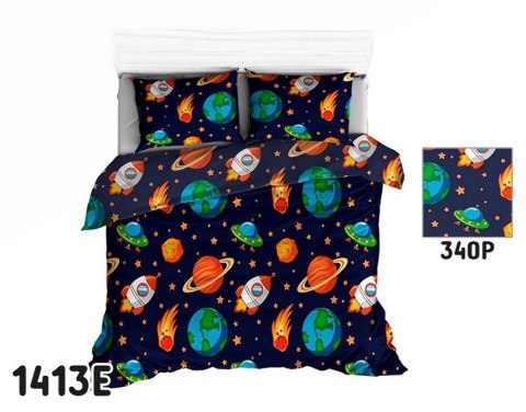 Pościel bawełniana 180x200 1413E granatowa Kosmos Planety Galaktyka 340P Pościel bawełniana 180x200 1413E granatowa Kosmos Planety Galaktyka 340P