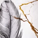 Pościel satynowa 140x200 22404 biała czarna złota pióra z jedną poszewką bawełniana Panel Pościel satynowa 140x200 22404 biała czarna złota pióra z jedną poszewką bawełniana Panel