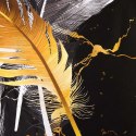 Pościel satynowa 140x200 22404 biała czarna złota pióra z jedną poszewką bawełniana Panel Pościel satynowa 140x200 22404 biała czarna złota pióra z jedną poszewką bawełniana Panel