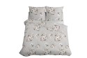 Pościel satynowa 160x200 5233 B beżowa cappuccino biała pudrowa kwiaty Home Satin 59