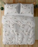 Pościel satynowa 160x200 5233 B beżowa cappuccino biała pudrowa kwiaty Home Satin 59