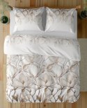 Pościel satynowa 160x200 5235 A biała kremowa beżowa jasna kwiaty Home Satin 59