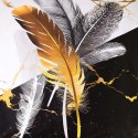 Pościel satynowa 180x200 22404 biała czarna złota pióra bawełniana Panel Pościel satynowa 180x200 22404 biała czarna złota pióra bawełniana Panel