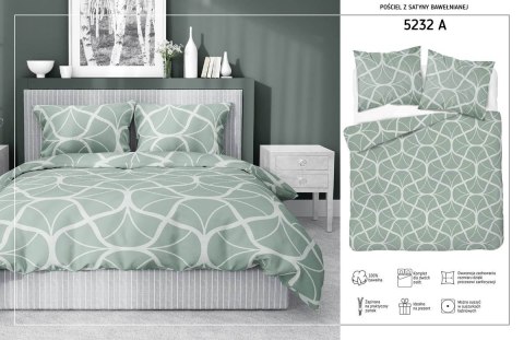 Pościel satynowa 220x200 5232 A seledynowa ciemna kremowa geometria Home Satin 59 Pościel satynowa 220x200 5232 A seledynowa ciemna kremowa geometria Home Satin 59