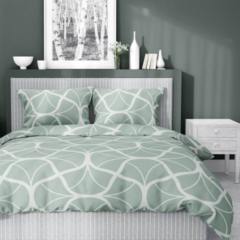 Pościel satynowa 220x200 5232 A seledynowa ciemna kremowa geometria Home Satin 59 Pościel satynowa 220x200 5232 A seledynowa ciemna kremowa geometria Home Satin 59