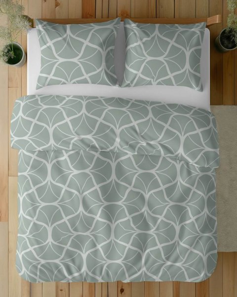 Pościel satynowa 220x200 5232 A seledynowa ciemna kremowa geometria Home Satin 59 Pościel satynowa 220x200 5232 A seledynowa ciemna kremowa geometria Home Satin 59
