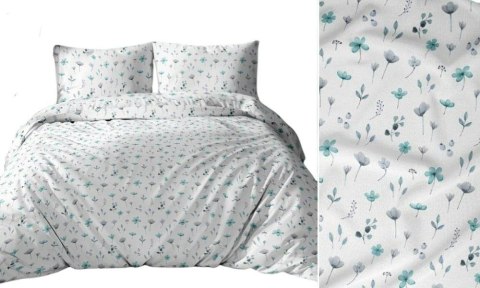Poszewka bawełniana 50x60 biała niebieska kwiaty gałązki 3698 C bawełna Max Poszewka bawełniana 50x60 biała niebieska kwiaty gałązki 3698 C bawełna Max