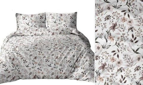 Poszewka bawełniana 50x60 biała szara pudrowa różowa ciemna kwiaty liście 5046 D bawełna Max Poszewka bawełniana 50x60 biała szara pudrowa różowa ciemna kwiaty liście 5046 D bawełna Max