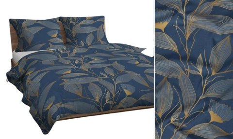 Poszewka bawełniana 50x60 granatowa beżowa jasna liście 4838 A bawełna Max Poszewka bawełniana 50x60 granatowa beżowa jasna liście 4838 A bawełna Max