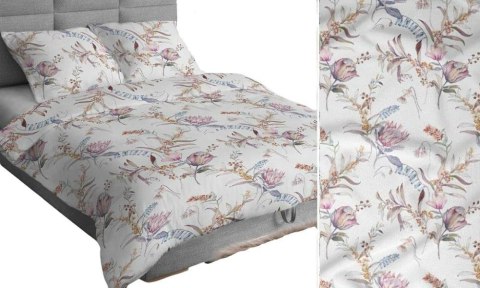 Poszewka bawełniana 70x80 biała różowa beżowa jasna kwiaty gałązki 4295 B bawełna Max Poszewka bawełniana 70x80 biała różowa beżowa jasna kwiaty gałązki 4295 B bawełna Max