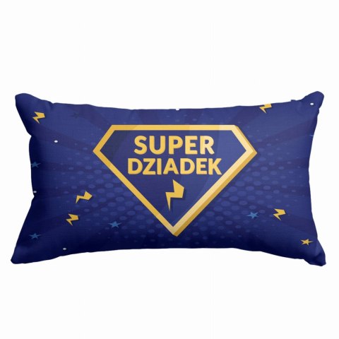 Poduszka bawełniana 30x50 fioletowa żółta Super Dziadek