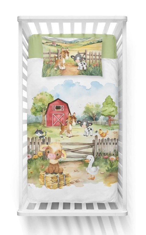 Pościel bawełniana 100x135 5140 A Farma zwierzątka zielona żółta biała dziecięca do łóżeczka jedna poszewka 40x60 Mayamoo 26 Pościel bawełniana 100x135 5140 A Farma zwierzątka zielona żółta biała dziecięca do łóżeczka jedna poszewka 40x60 Mayamoo 26