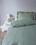 Pościel bawełniana 100x135 miętowa dziecięca jednobarwna z falbanką Mayamoo 35 Pościel bawełniana 100x135 miętowa dziecięca jednobarwna z falbanką Mayamoo 35
