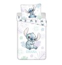 Pościel bawełniana 140x200 Lilo I Stitch Ohana biała niebieska poszewka 70x90 Jf24 Pościel bawełniana 140x200 Lilo I Stitch Ohana biała niebieska poszewka 70x90 Jf24
