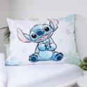 Pościel bawełniana 140x200 Lilo I Stitch Ohana biała niebieska poszewka 70x90 Jf24 Pościel bawełniana 140x200 Lilo I Stitch Ohana biała niebieska poszewka 70x90 Jf24