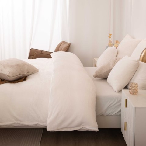 Pościel z mikrofibry 220x200 Cozy kremowa miś pluszowa I23 Pościel z mikrofibry 220x200 Cozy kremowa miś pluszowa I23