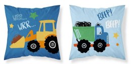 Poszewka bawełniana 40x40 Koparka Wywrotka niebieska PSBA 41 A Mayamoo 26