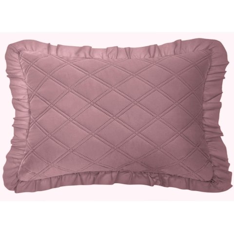 Poszewka z falbanką 50x70 Ruffy pudrowa ciemna falbanka romby glamour dekoracyjna do narzuty I2 Poszewka z falbanką 50x70 Ruffy pudrowa ciemna falbanka romby glamour dekoracyjna do narzuty I2