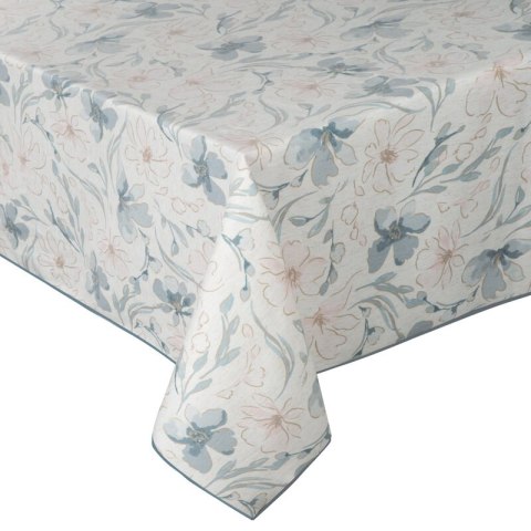 Obrus 145x300 Ines 10 beżowy niebieski z nadrukiem kwiatów Eurofirany Obrus 145x300 Ines 10 beżowy niebieski z nadrukiem kwiatów Eurofirany