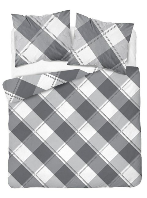 Pościel bawełniana 220x200 szara krata 4660 B Bawełna 37 Pościel bawełniana 220x200 szara krata 4660 B Bawełna 37