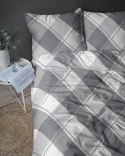 Pościel bawełniana 220x200 szara krata 4660 B Bawełna 37 Pościel bawełniana 220x200 szara krata 4660 B Bawełna 37