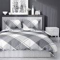 Pościel bawełniana 220x200 szara krata 4660 B Bawełna 37 Pościel bawełniana 220x200 szara krata 4660 B Bawełna 37
