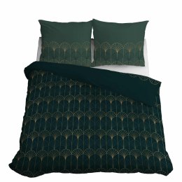 Pościel satynowa 180x200 zielona butelkowa złota ornament 4822 B Home Satin 11