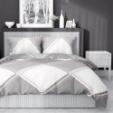 Pościel satynowa 220x200 beżowa biała kratka 4683 A Home Satin 40 Pościel satynowa 220x200 beżowa biała kratka 4683 A Home Satin 40