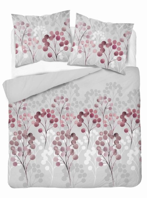 Pościel satynowa 220x200 szara bordowa kwiaty 5223 B Home Satin 11