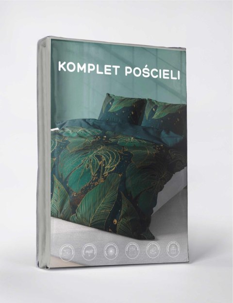 Pościel z mikrofibry 220x200 zielona liście 4978 B Light 71 Pościel z mikrofibry 220x200 zielona liście 4978 B Light 71