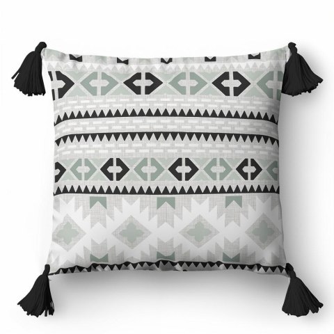 Poszewka dekoracyjna 45x45 5392 B szara miętowa czarna geometryczna Panama 58 Poszewka dekoracyjna 45x45 5392 B szara miętowa czarna geometryczna Panama 58