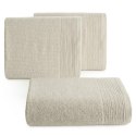 Ręcznik Lari 2 70x140 beżowy z ozdobną bordiurą przetykaną błyszczącą nicią 500 g/m2 Eurofirany