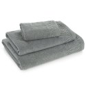 Ręcznik Margo 3 70x140 szary z ozdobną bordiurą przetykaną błyszczącą nicią 500 g/m2 Eurofirany