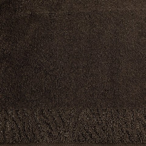 Ręcznik Margo 8 30x50 brązowy z ozdobną bordiurą przetykaną błyszczącą nicią 500 g/m2 Eurofirany Ręcznik Margo 8 30x50 brązowy z ozdobną bordiurą przetykaną błyszczącą nicią 500 g/m2 Eurofirany