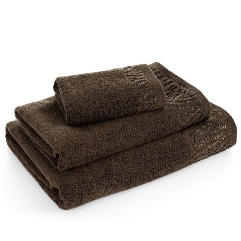 Ręcznik Margo 8 50x90 brązowy z ozdobną bordiurą przetykaną błyszczącą nicią 500 g/m2 Eurofirany Ręcznik Margo 8 50x90 brązowy z ozdobną bordiurą przetykaną błyszczącą nicią 500 g/m2 Eurofirany