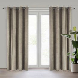 Zasłona 140x250 Rosa brązowa welurowa gotowa na przelotkach D91