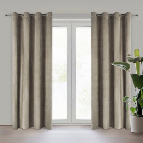 Zasłona 140x250 Rosa brązowa welurowa gotowa na przelotkach D91 Zasłona 140x250 Rosa brązowa welurowa gotowa na przelotkach D91