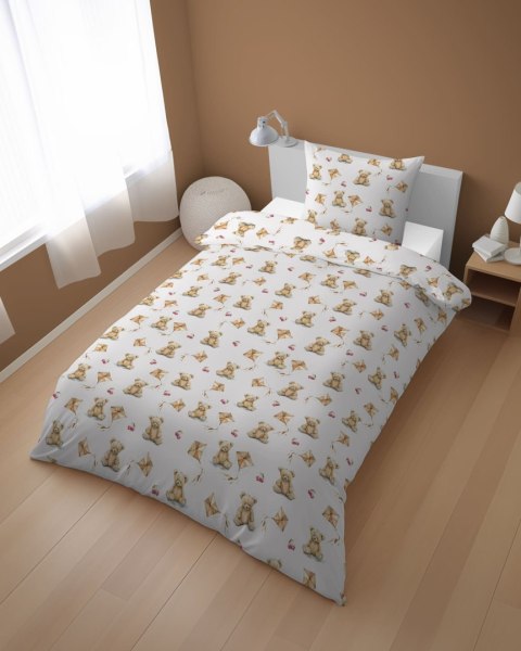 Pościel bawełniana 140x200 Pluszowy Miś drobny wzory 5453 A z jedną poszewką 70x80 XOXO DREAM Pościel bawełniana 140x200 Pluszowy Miś drobny wzory 5453 A z jedną poszewką 70x80 XOXO DREAM