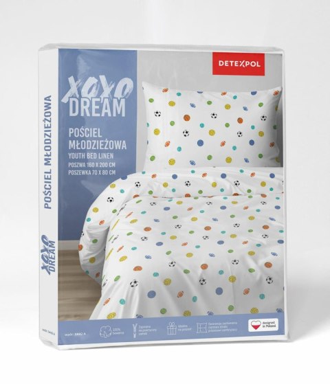 Pościel bawełniana 140x200 Sportowy Sen drobne wzory 5442 A z jedną poszewką 70x80 XOXO DREAM Pościel bawełniana 140x200 Sportowy Sen drobne wzory 5442 A z jedną poszewką 70x80 XOXO DREAM