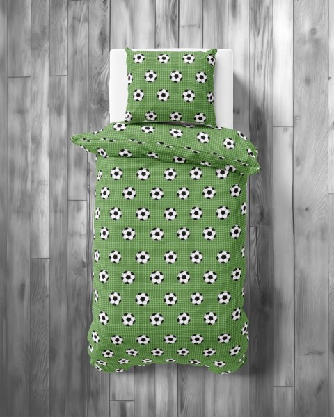 Pościel bawełniana 160x200 Piłka zielona 5452 A z jedną poszewką 70x80 XOXO DREAM Pościel bawełniana 160x200 Piłka zielona 5452 A z jedną poszewką 70x80 XOXO DREAM