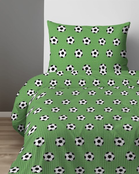 Pościel bawełniana 160x200 Piłka zielona 5452 A z jedną poszewką 70x80 XOXO DREAM Pościel bawełniana 160x200 Piłka zielona 5452 A z jedną poszewką 70x80 XOXO DREAM