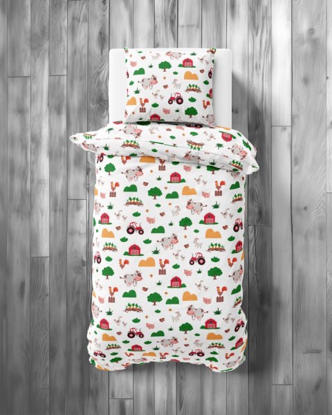 Pościel bawełniana 160x200 Wesoła Farma Mała 5439 A z jedną poszewką 70x80 XOXO DREAM Pościel bawełniana 160x200 Wesoła Farma Mała 5439 A z jedną poszewką 70x80 XOXO DREAM
