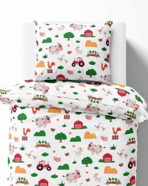 Pościel bawełniana 160x200 Wesoła Farma Mała 5439 A z jedną poszewką 70x80 XOXO DREAM Pościel bawełniana 160x200 Wesoła Farma Mała 5439 A z jedną poszewką 70x80 XOXO DREAM