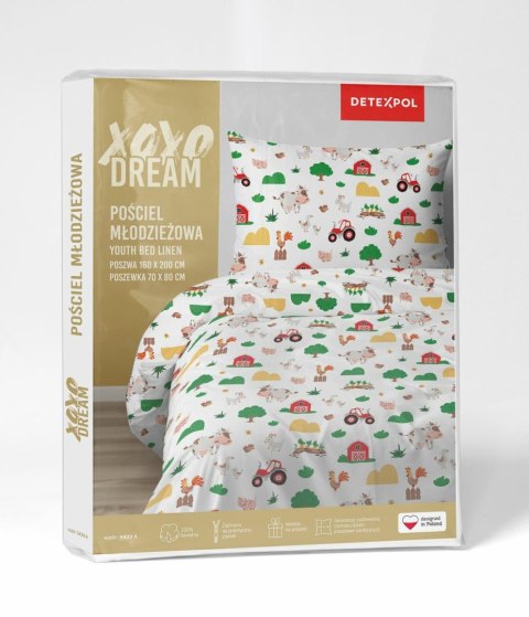Pościel bawełniana 160x200 Wesoła Farma Mała 5439 A z jedną poszewką 70x80 XOXO DREAM Pościel bawełniana 160x200 Wesoła Farma Mała 5439 A z jedną poszewką 70x80 XOXO DREAM