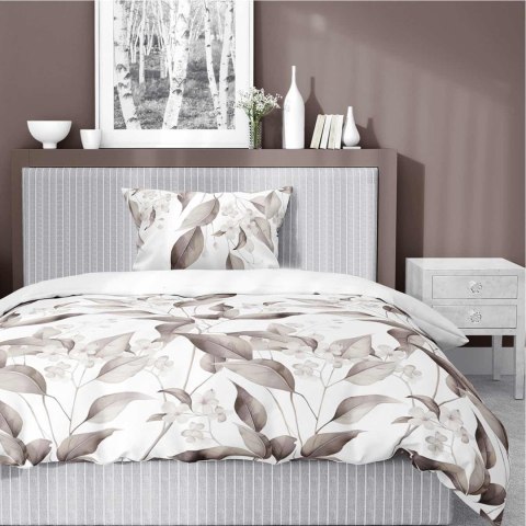 Pościel satynowa 140x200 Beżowa brązowe liscie 5326 B Home Satin 41 Pościel satynowa 140x200 Beżowa brązowe liscie 5326 B Home Satin 41