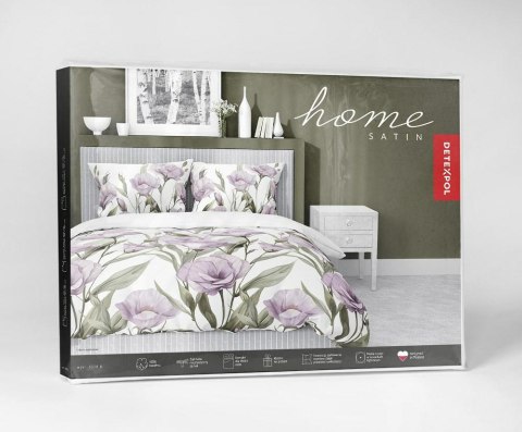 Pościel satynowa 140x200 Fioletowe kwiaty na białym tle 5328 B Home Satin 41 Pościel satynowa 140x200 Fioletowe kwiaty na białym tle 5328 B Home Satin 41