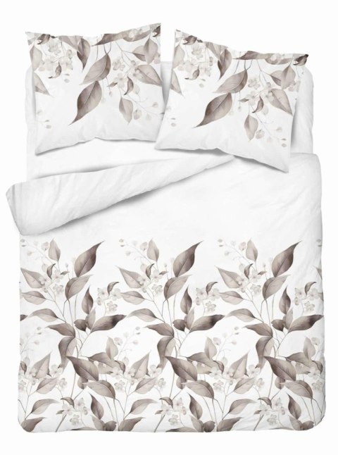 Pościel satynowa 160x200 Beżowa brązowa liście 5326 B Home Satin 41 Pościel satynowa 160x200 Beżowa brązowa liście 5326 B Home Satin 41