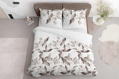 Pościel satynowa 160x200 Beżowa brązowa liście 5326 B Home Satin 41 Pościel satynowa 160x200 Beżowa brązowa liście 5326 B Home Satin 41