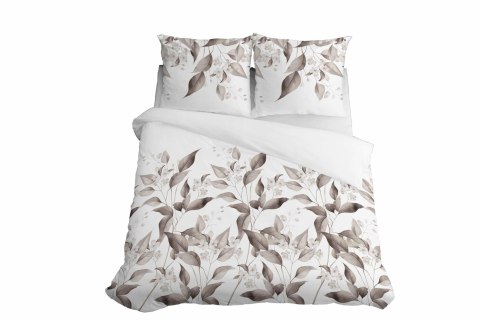 Pościel satynowa 160x200 Beżowa brązowa liście 5326 B Home Satin 41 Pościel satynowa 160x200 Beżowa brązowa liście 5326 B Home Satin 41