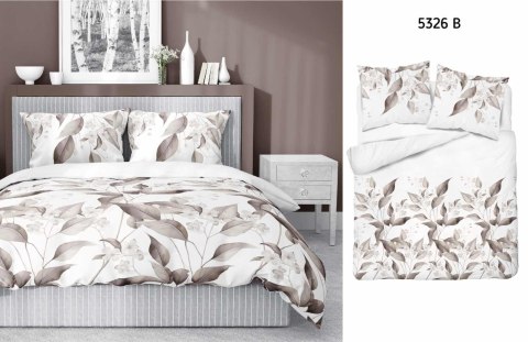 Pościel satynowa 160x200 Beżowa brązowa liście 5326 B Home Satin 41 Pościel satynowa 160x200 Beżowa brązowa liście 5326 B Home Satin 41